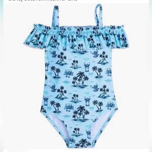 DISNEY Stitch Swimsuit Toddler Girl Sz 2 24 Months Baby Bathing Suit NWT Blue